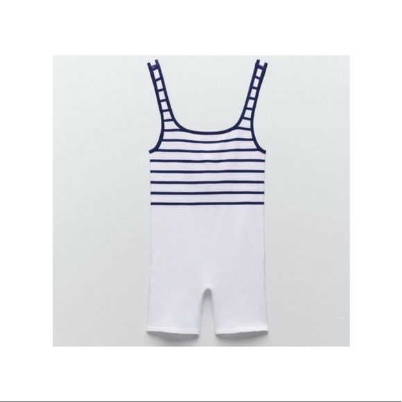 NWT Zara Limitless Contour Striped Playsuit - Picture 6 of 9